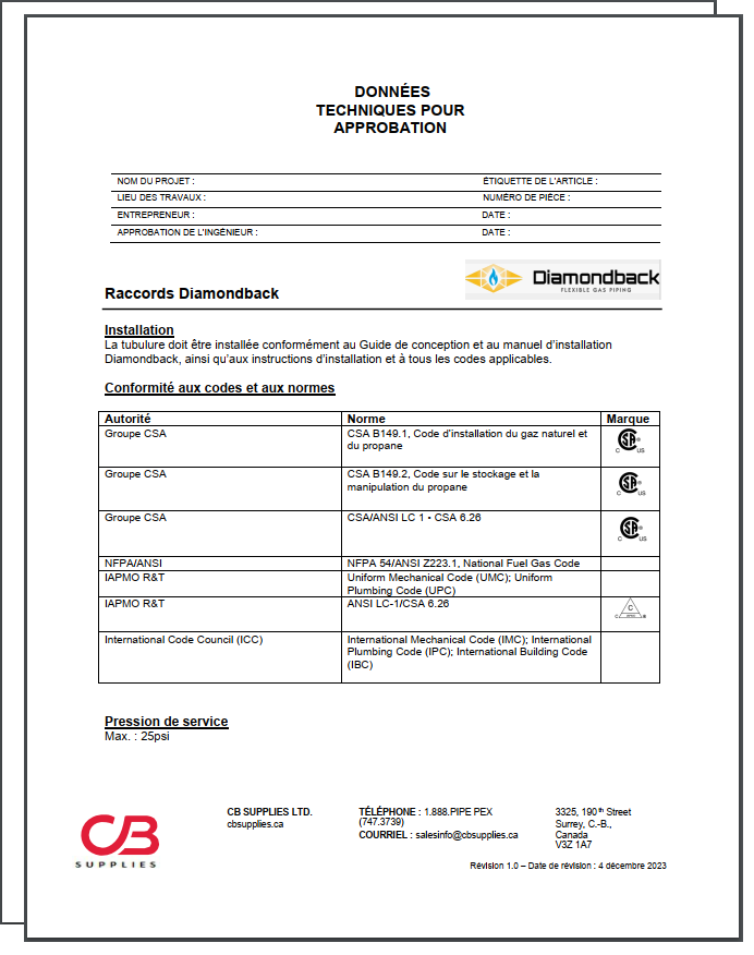 Données Techniques Pour Approbation | Plumbing, HVAC & R, And Hydronic ...